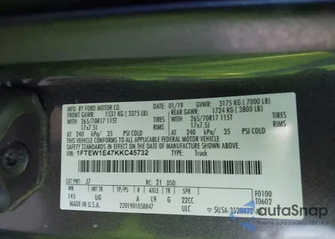 2019 Ford F-150 Xlt z USA, uszkodzony, nr VIN 1FTEW1E47KKC45732